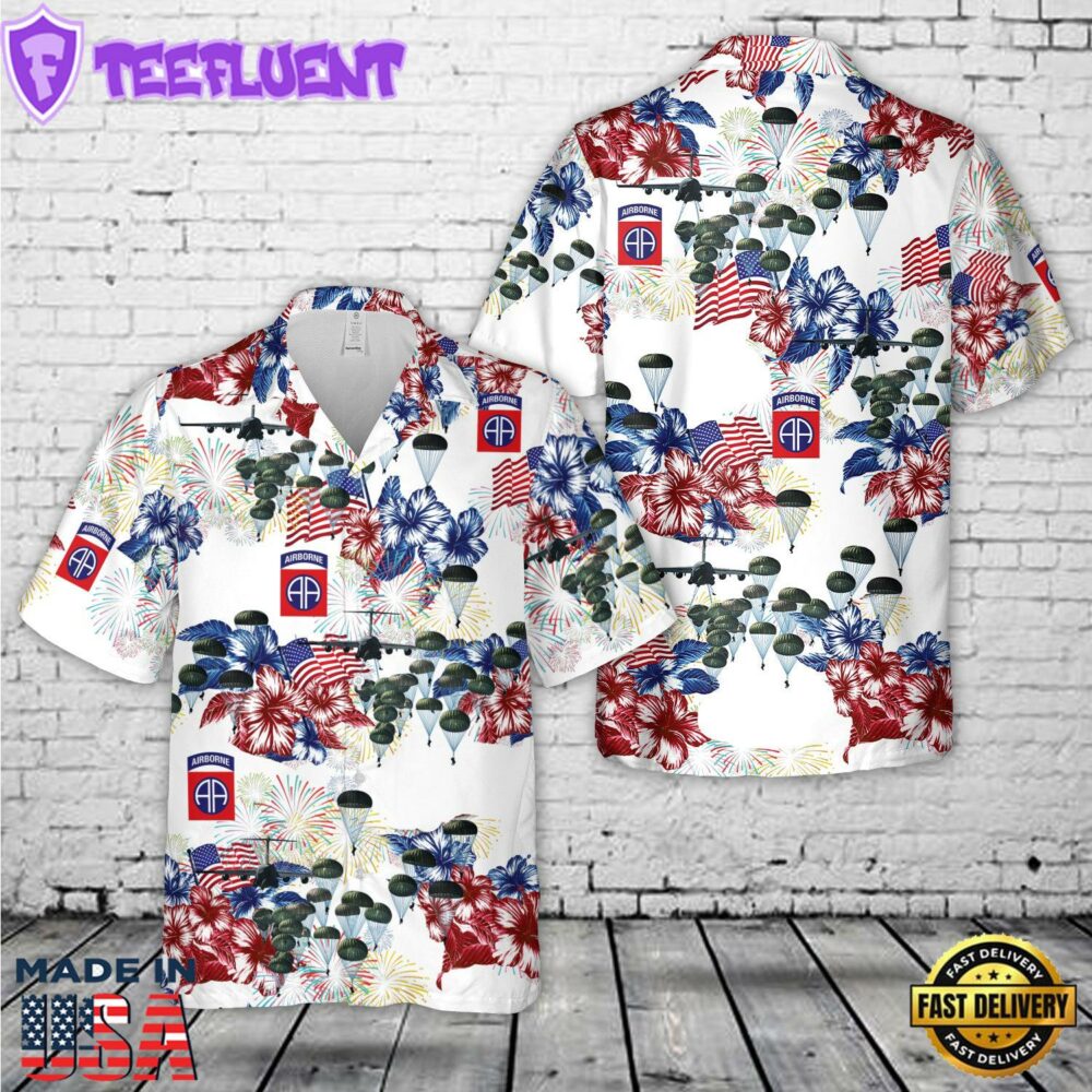 US Army 82nd Airborne Paratrooper, 4th Of July Hawaiian Shirt