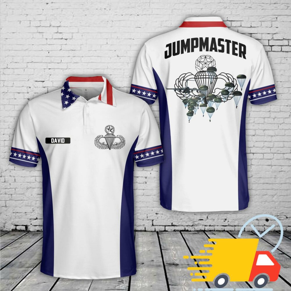 US Army 82nd Airborne Paratrooper Jumpmaster, 4th Of July Polo Shirt