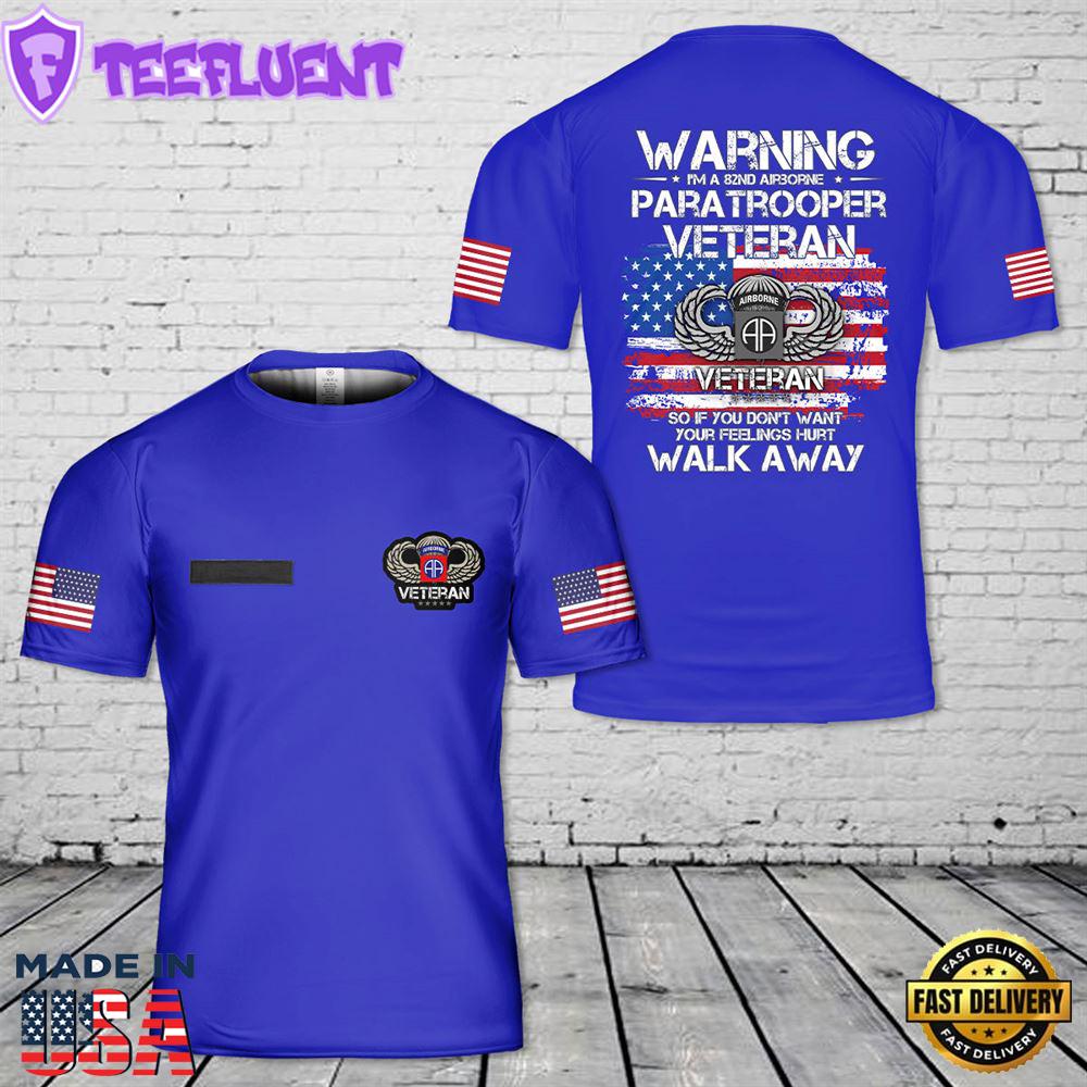 US Army 82nd Airborne Paratrooper Veteran, Veteran Day 3D T-shirt