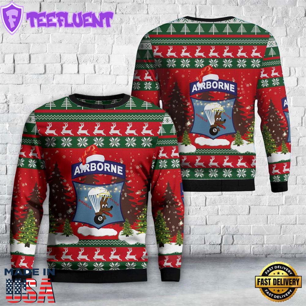 US Army Airborne 511th Parachute Infantry Regiment (511th PIR) Christmas Sweater