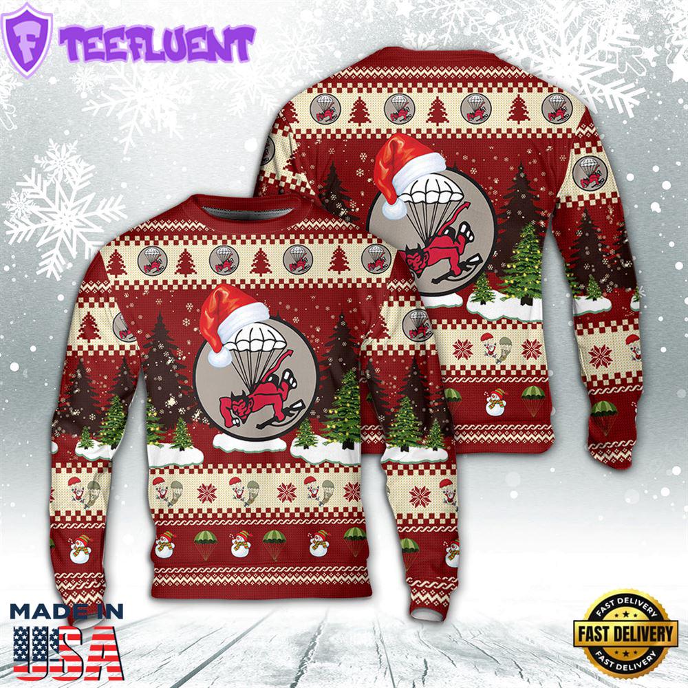 US Army Airborne WW2 508th Parachute Infantry Regiment (508th PIR) Christmas Sweater