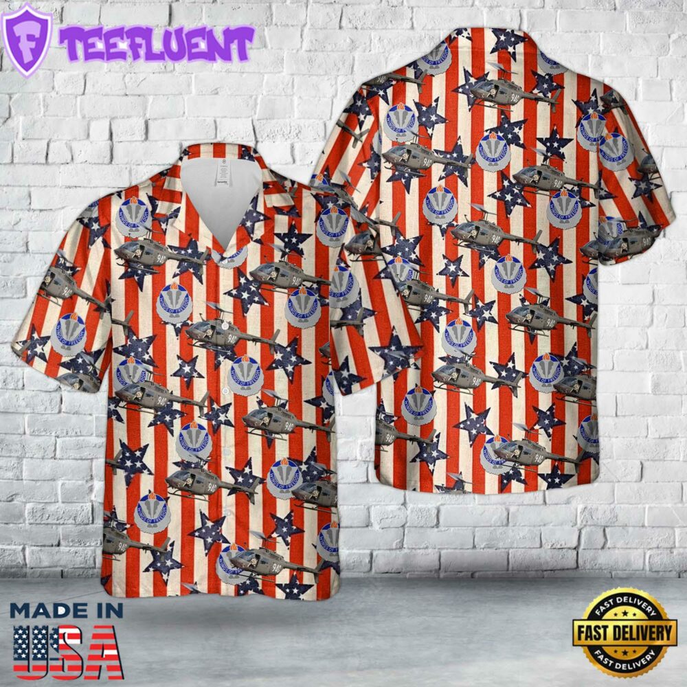 US Army Bell OH-58A Kiowa (206A-1), 1st Battalion - 212th Aviation Regiment 110th Aviation Brigade, 4th Of July Hawaiian Shirt