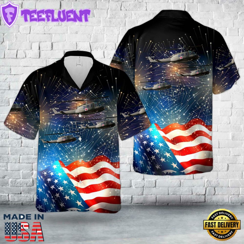 US Army Bell UH-1V Iroquois (205), 4th Of July Hawaiian Shirt