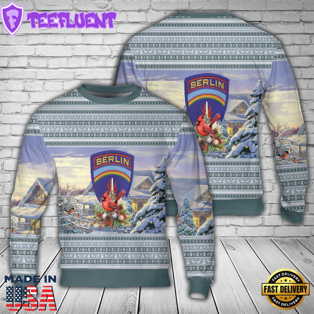 US Army Berlin Brigade Christmas AOP Sweater