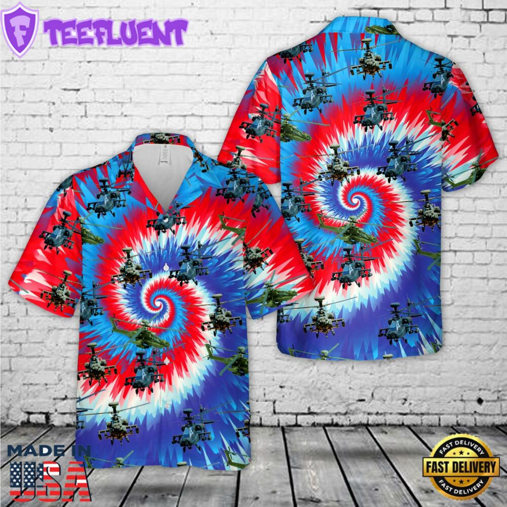 US Army Boeing AH-64 Apache, 4th Of July Hawaiian Shirt