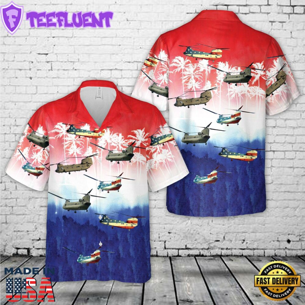 US Army Boeing CH-47 Chinook, 4th Of July Hawaiian Shirt