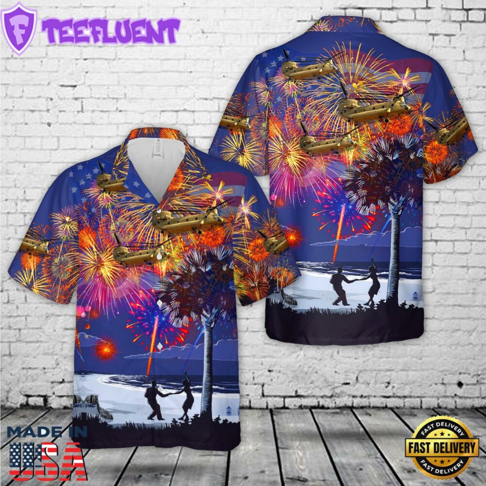 US Army Boeing CH-47F Chinook Of South Carolina Army National Guard, 4th Of July Hawaiian Shirt