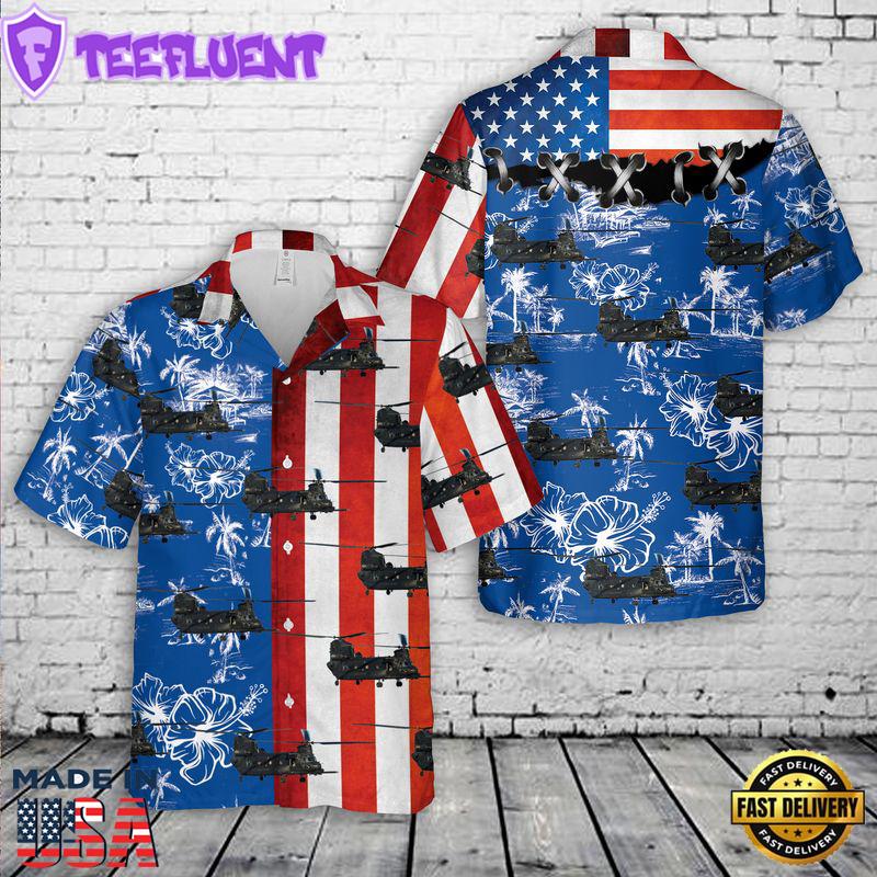 US Army Boeing MH-47G Beast Chinook 160th SOAR Night Stalkers, 4th Of July Hawaiian Shirt