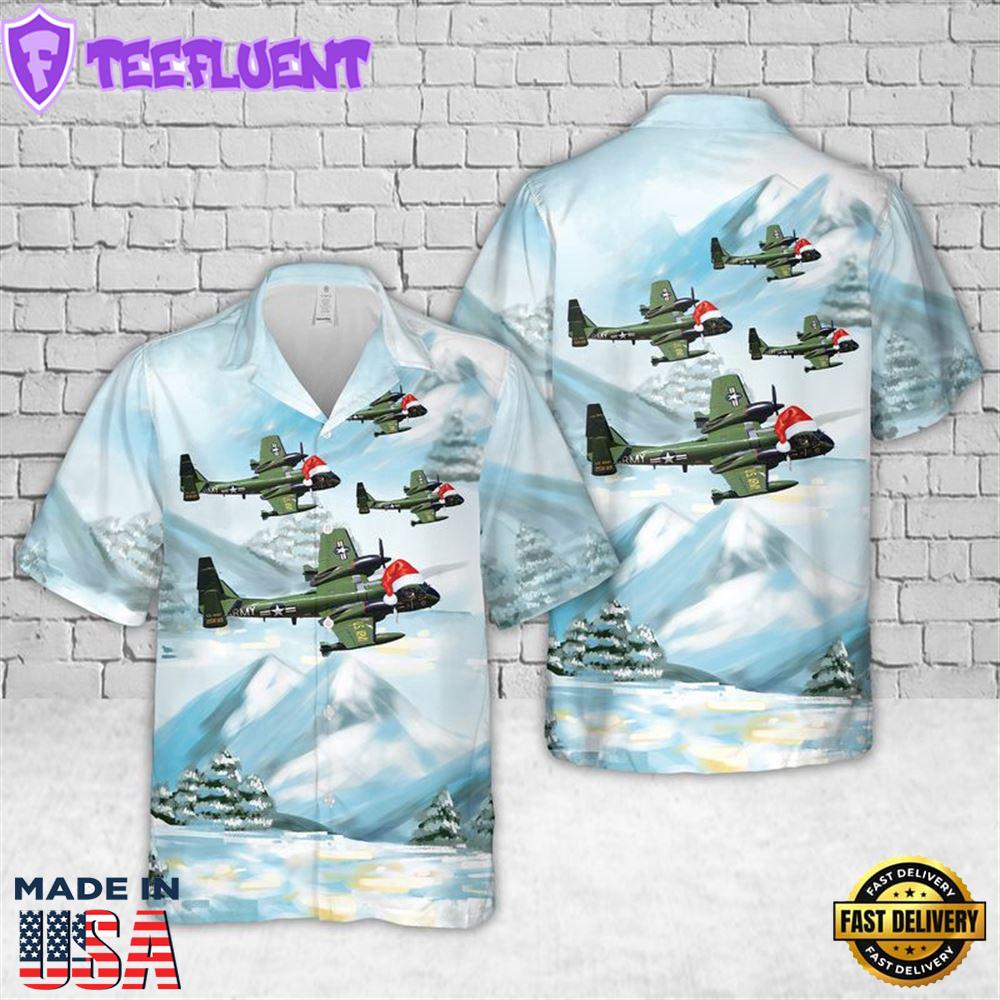US Army Grumman OV-1 Mohawk Christmas Hawaiian Shirt
