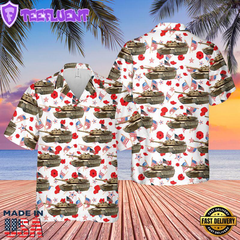 US Army M1 Abrams Tank 4th Of July Hawaiian Shirt