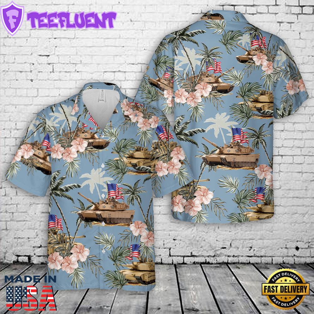 US Army M1 Abrams Tank, 4th Of July Hawaiian Shirt