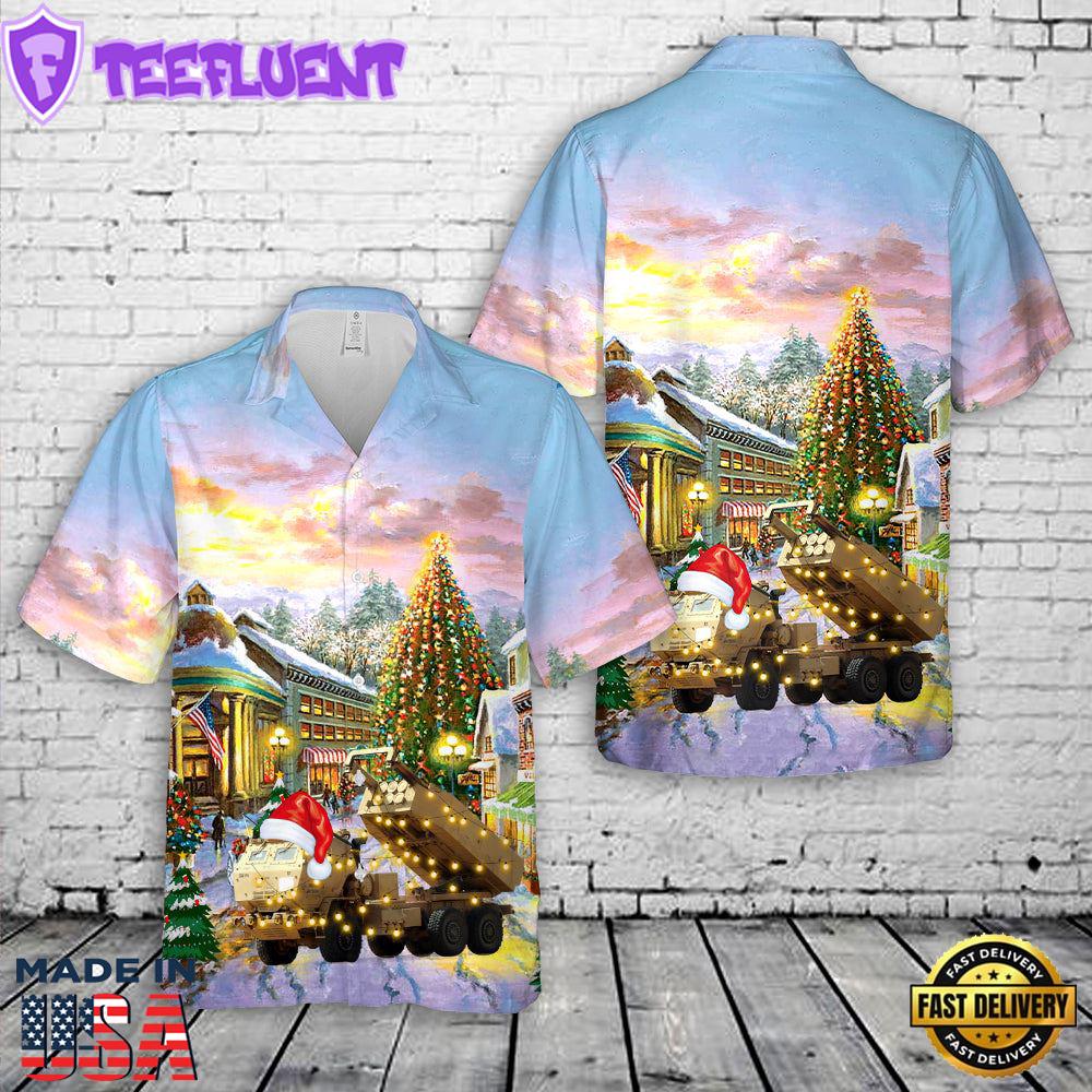 US Army M142 HIMARS Of 75th Field Artillery Brigade Christmas Hawaiian Shirt