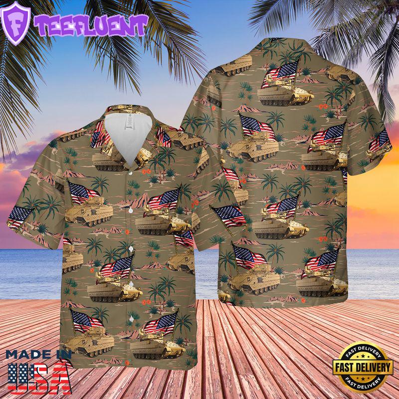 US Army M2A3 Bradley 4th Of July Hawaiian Shirt