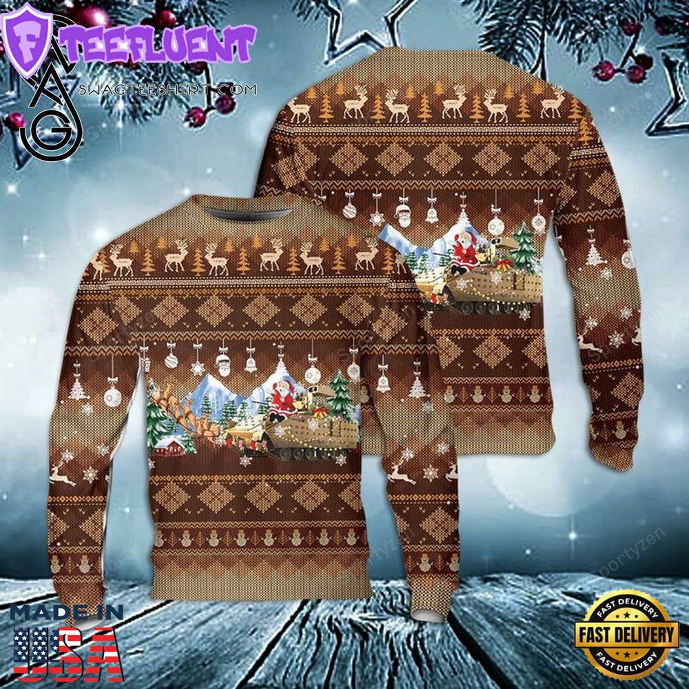Us Army M2a3 Bradley Full Print Ugly Sweater