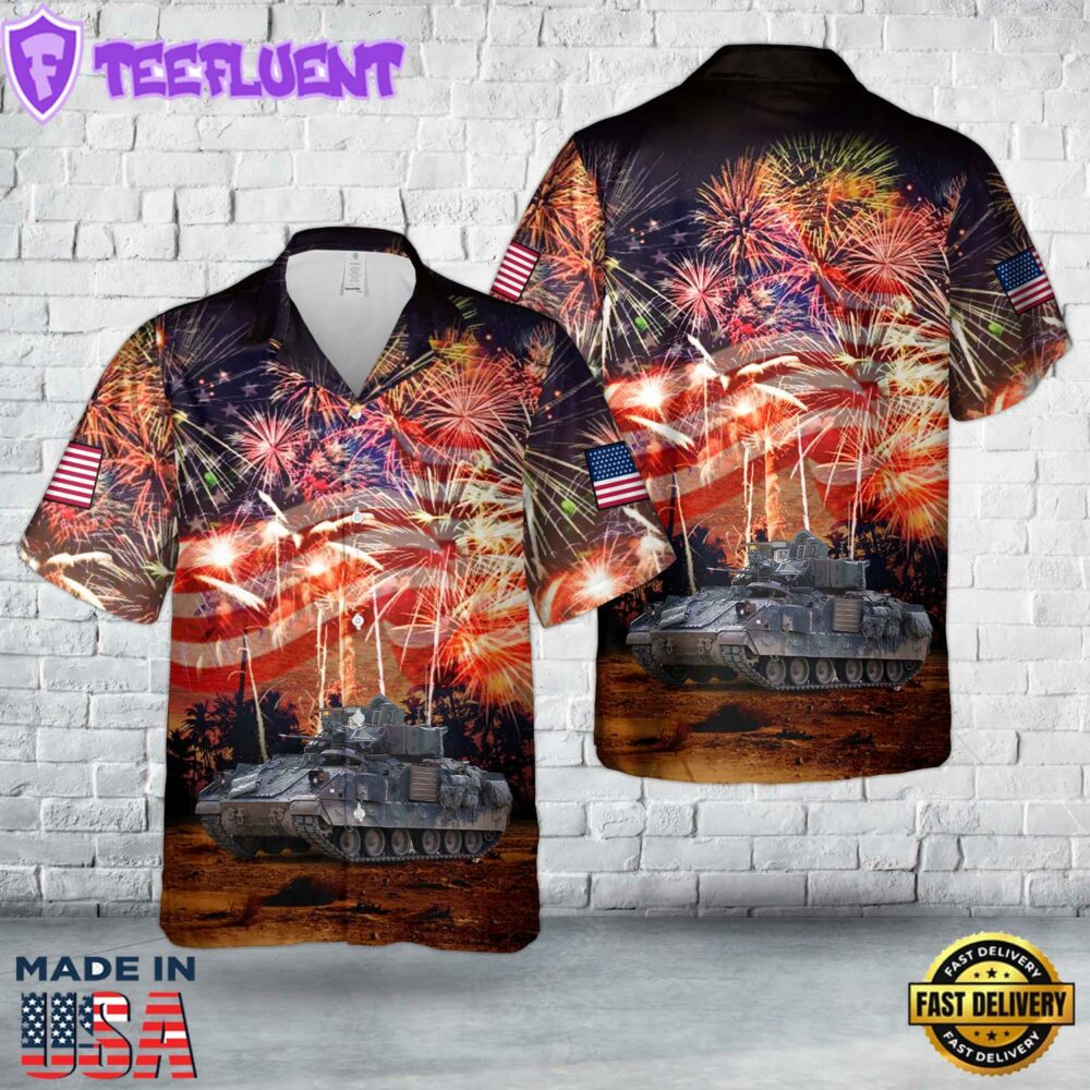 US Army M3 Bradley Of Alpha Company, 3rd Battalion, 69th Armor Regiment, 4th Of July Hawaiian Shirt
