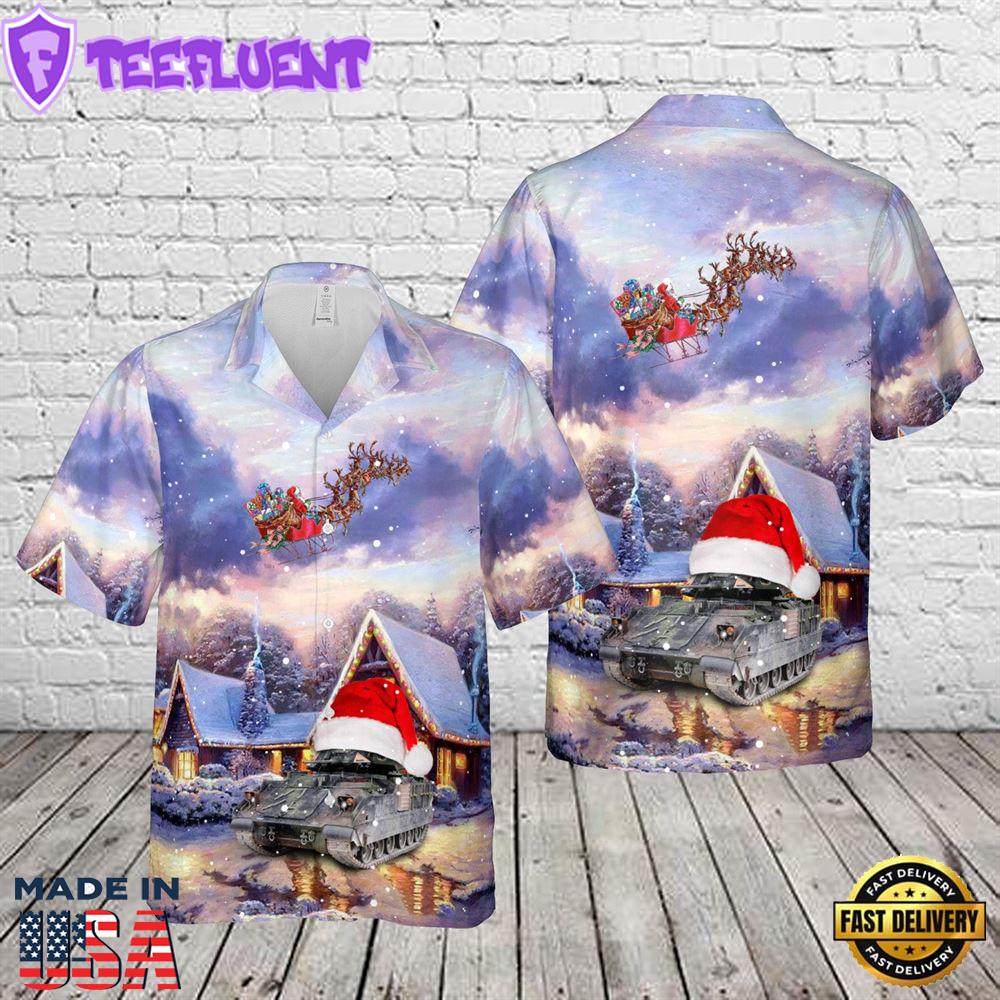 US Army M3A3 Bradley Fire Support Team Vehicle Christmas Hawaiian Shirt