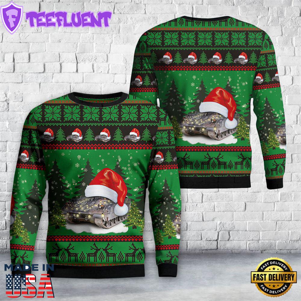 US Army M3A3 Bradley Fire Support Team Vehicle Christmas Sweater