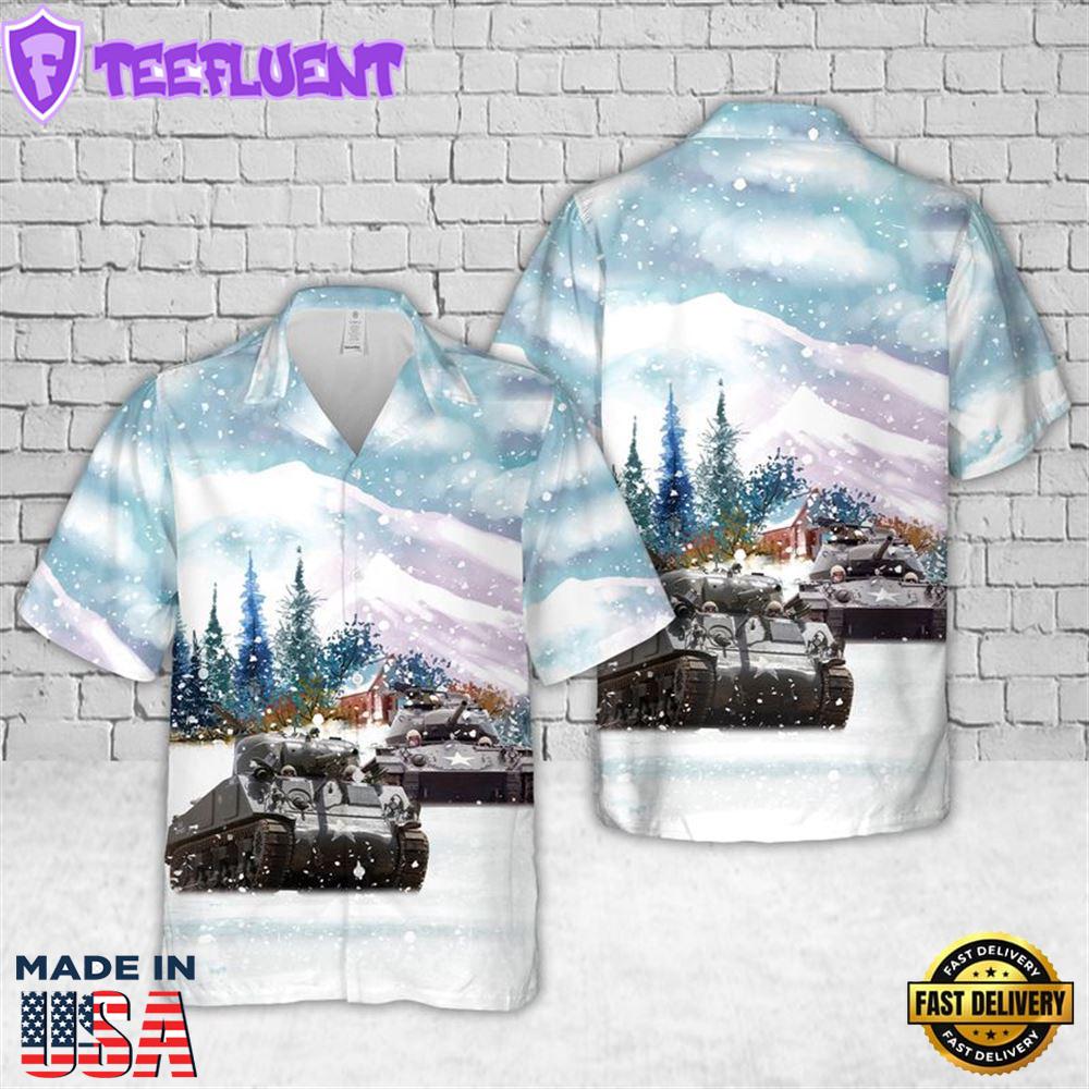 US Army M4A3 Sherman Christmas Hawaiian Shirt