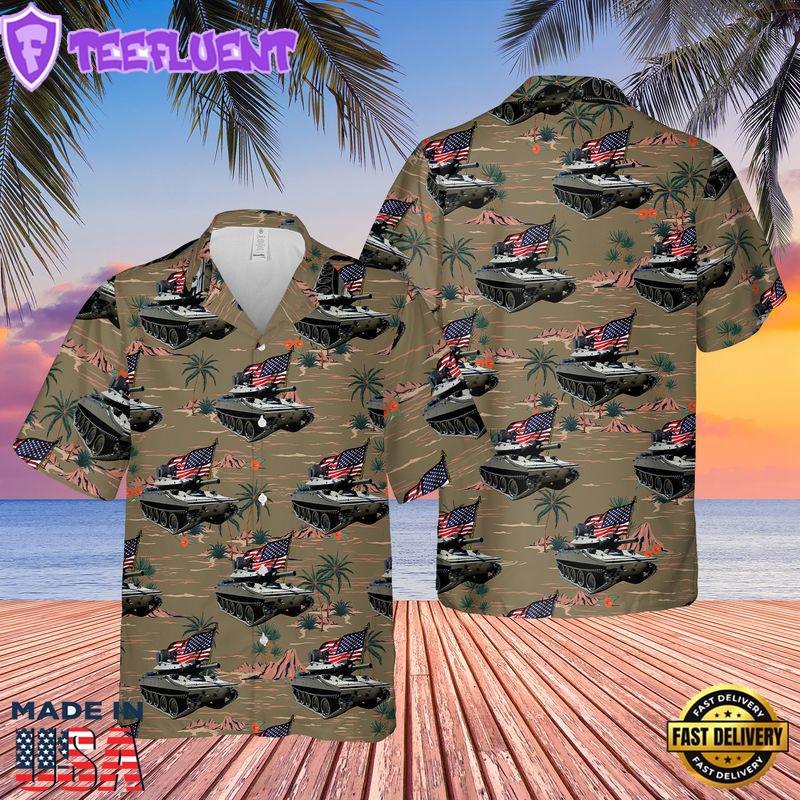 US Army M551 Sheridan Tank 4th Of July Hawaiian Shirt