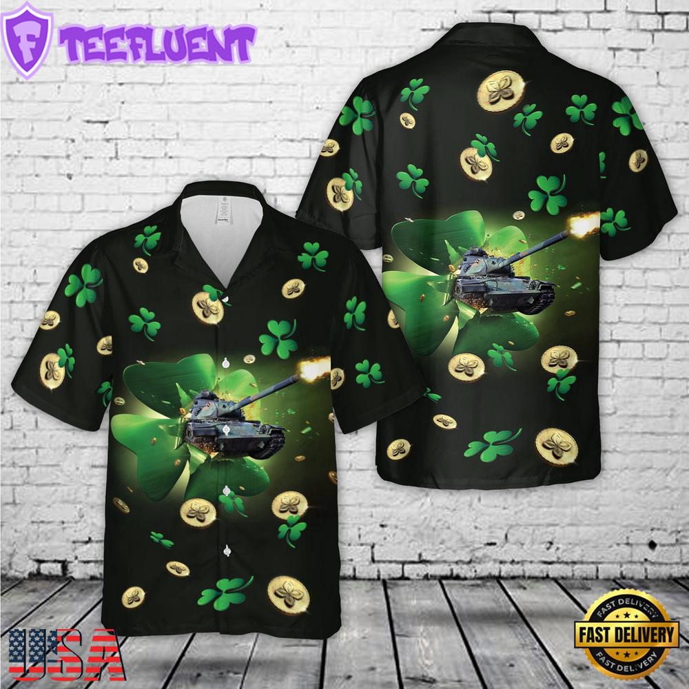 US Army M60 Main Battle Tank, Patrick's Day Hawaiian Shirt