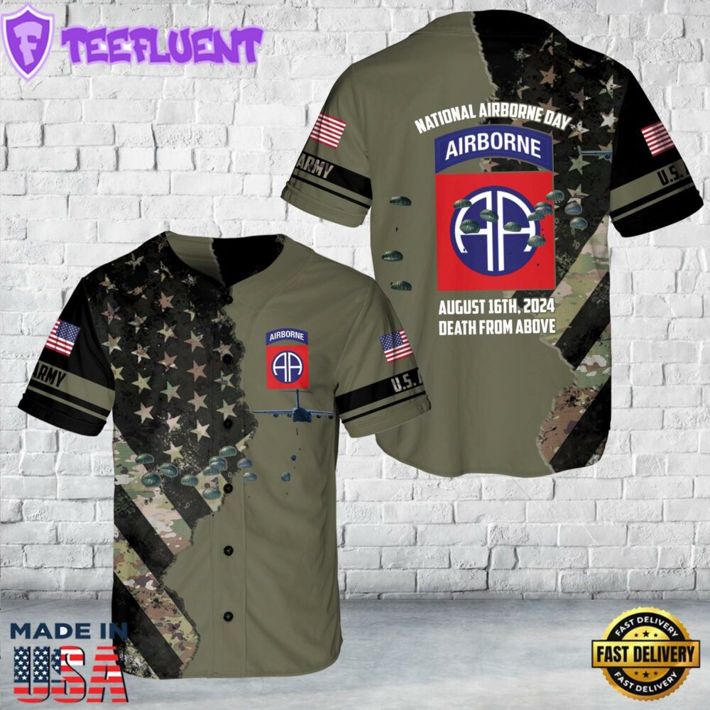 US Army National Airborne Day 2024, 82nd Airborne Division Baseball Jersey
