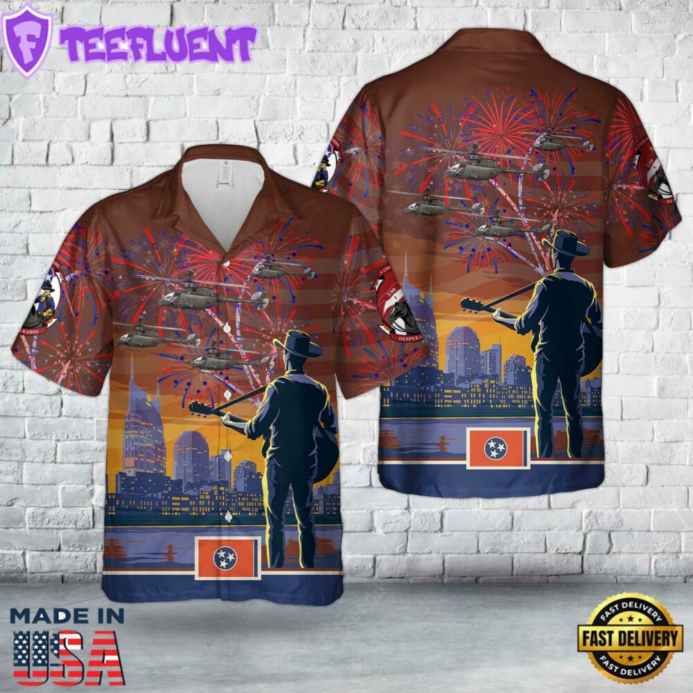 US Army OH-58D Kiowa, 1-230th Air Cavalry Regiment, Tennessee Army National Guard, 4th Of July Hawaiian Shirt