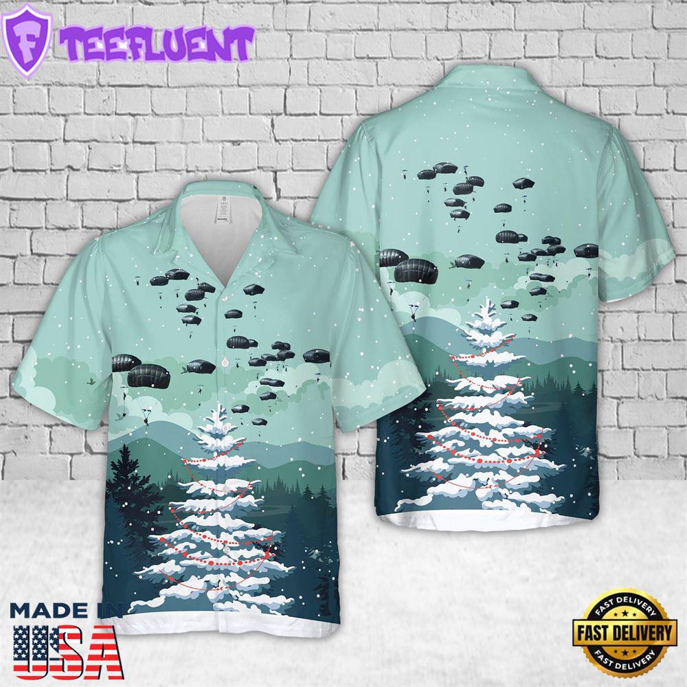 US Army Paratroopers from Alaska Jump “Down Under” Christmas Hawaiian Shirt