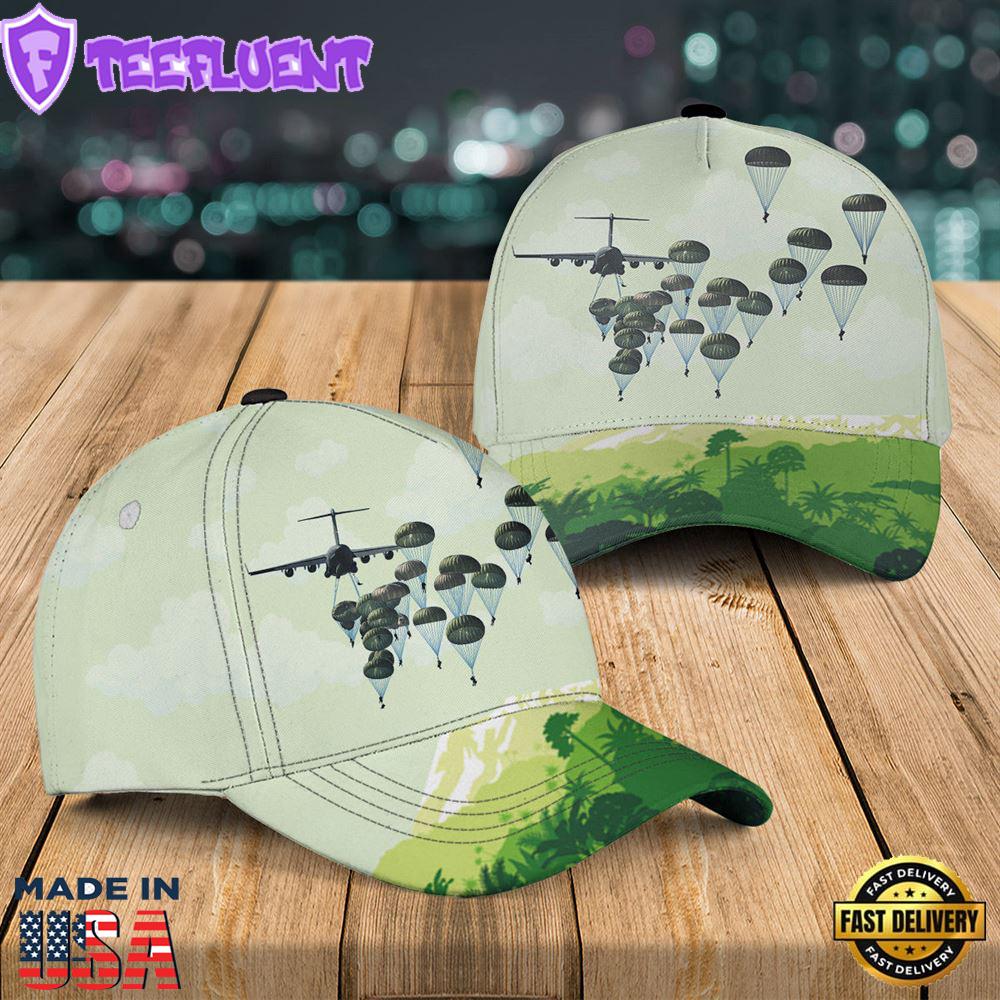 US Army Paratroopers With The 82nd Airborne Division Parachute 1 Baseball Cap