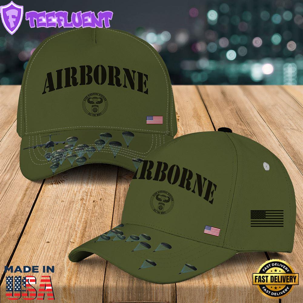 US Army Paratroopers With The 82nd Airborne Division Parachute Baseball Cap 2