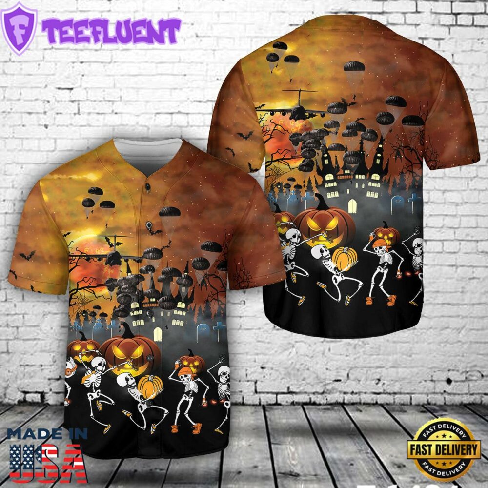 US Army Paratroopers With The 82nd Airborne Division Parachute Halloween Baseball Jersey