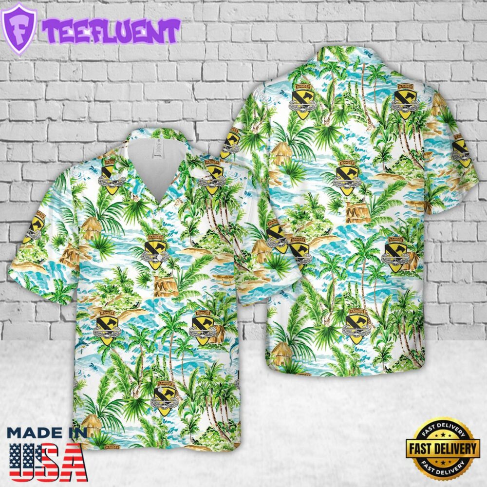 US Army Ranger Vietnam 1st Air Cavalry Division H Company 75th Infantry Regiment Hawaiian Shirt