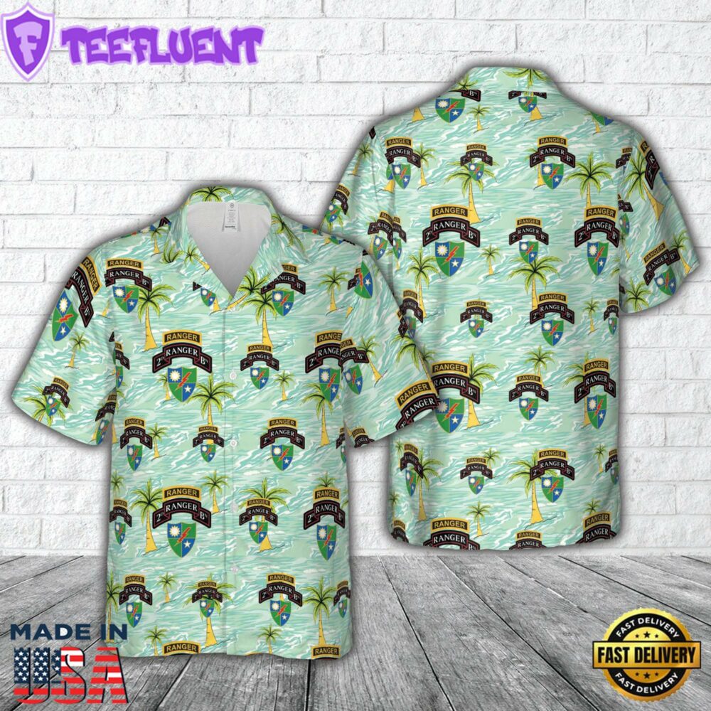 US Army Rangers 2nd Ranger Battalion Hawaiian Shirt
