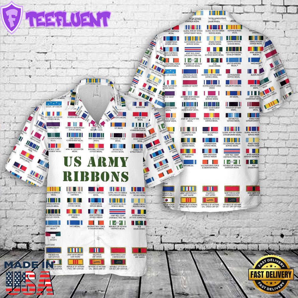 US Army Ribbons American Medals Hawaiian Shirt