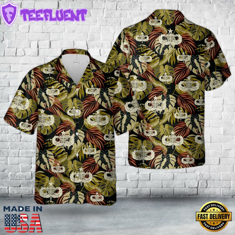US Army Senior Airborne w Crossed Arrrows Dagger Hawaiian Shirt