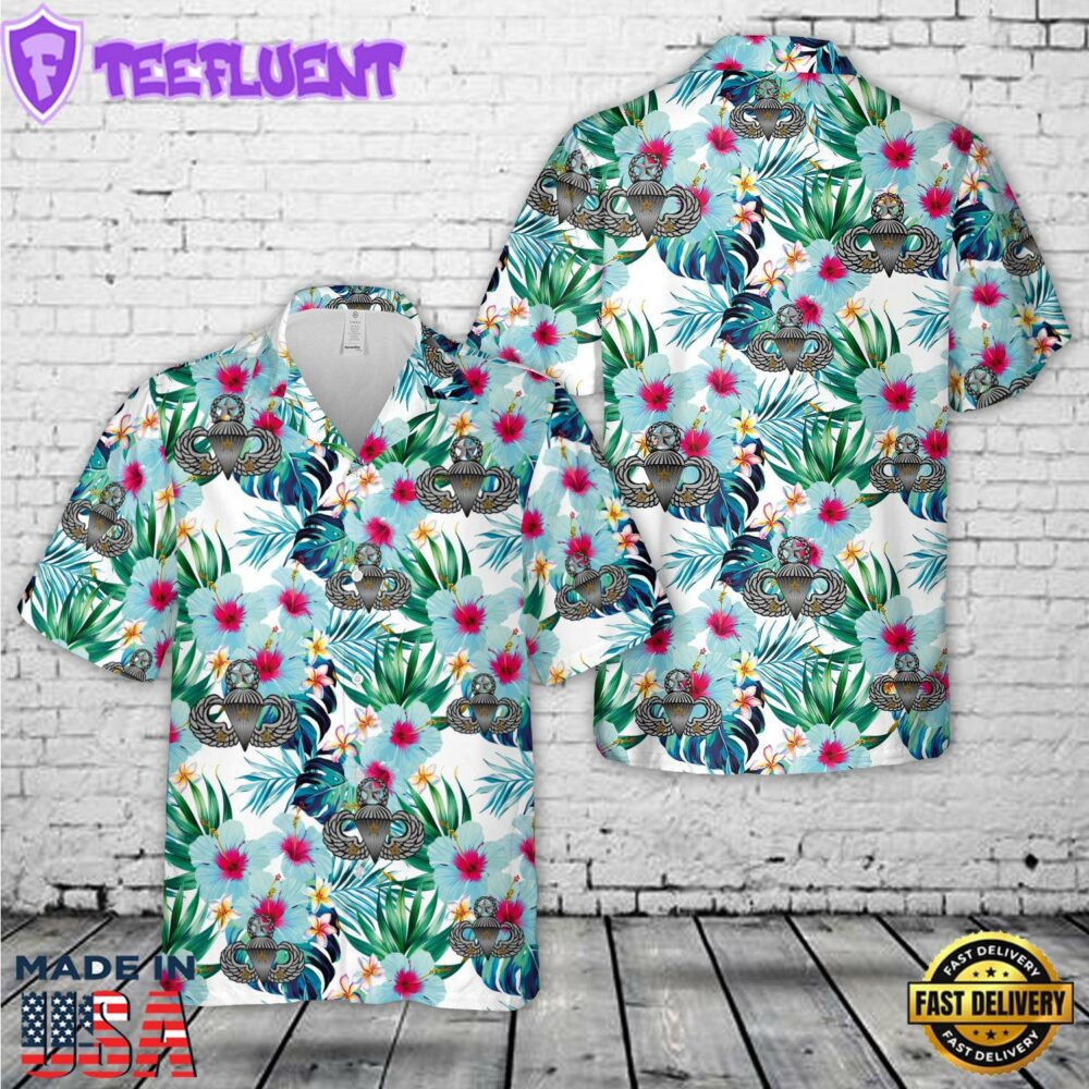 US Army Senior Jumpmaster with 3 Combat Stars Hawaiian Shirt