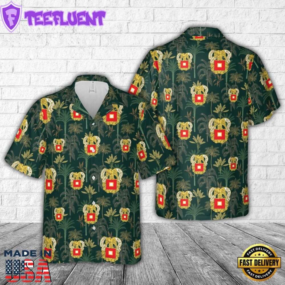 US Army Signal Corps Regimental Insignia Hawaiian Shirt
