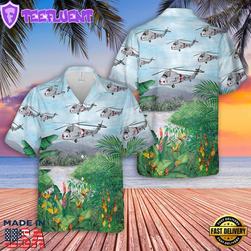 US Army Sikorsky Medevac CH-34C Choctaw Hawaiian Shirt