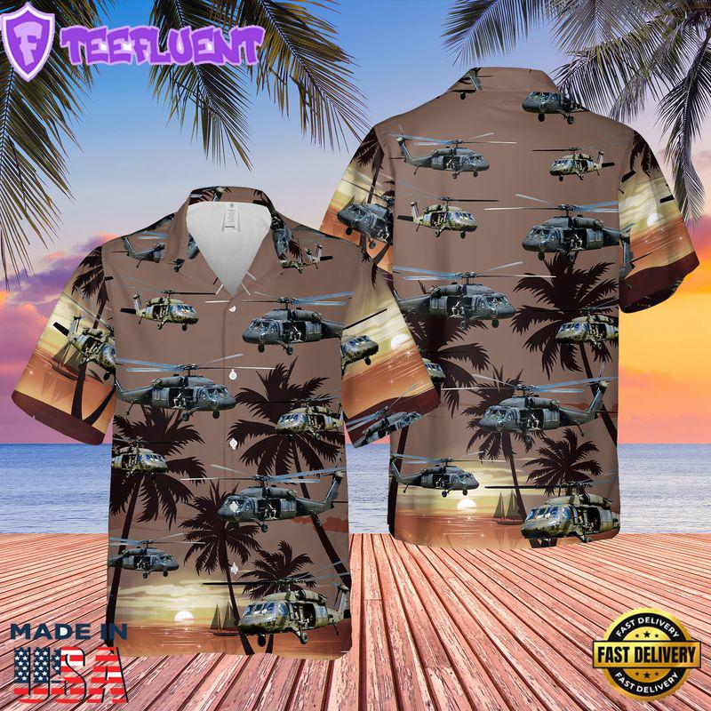 US Army Sikorsky UH-60 Black Hawk Helicopter Hawaiian Shirt