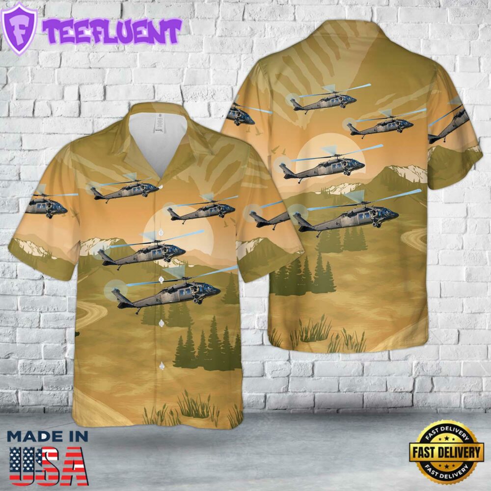 US Army Sikorsky UH-60A Black Hawk (S-70A) Hawaiian Shirt