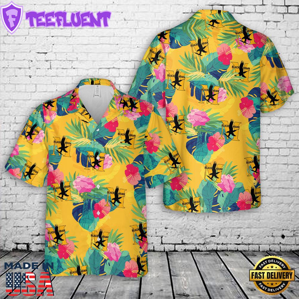US Army Sikorsky UH-60M Black Hawk Military Helicopter Hawaiian Shirt