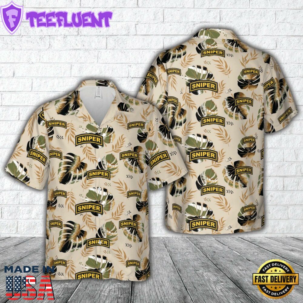US Army Sniper Tab Hawaiian Shirt