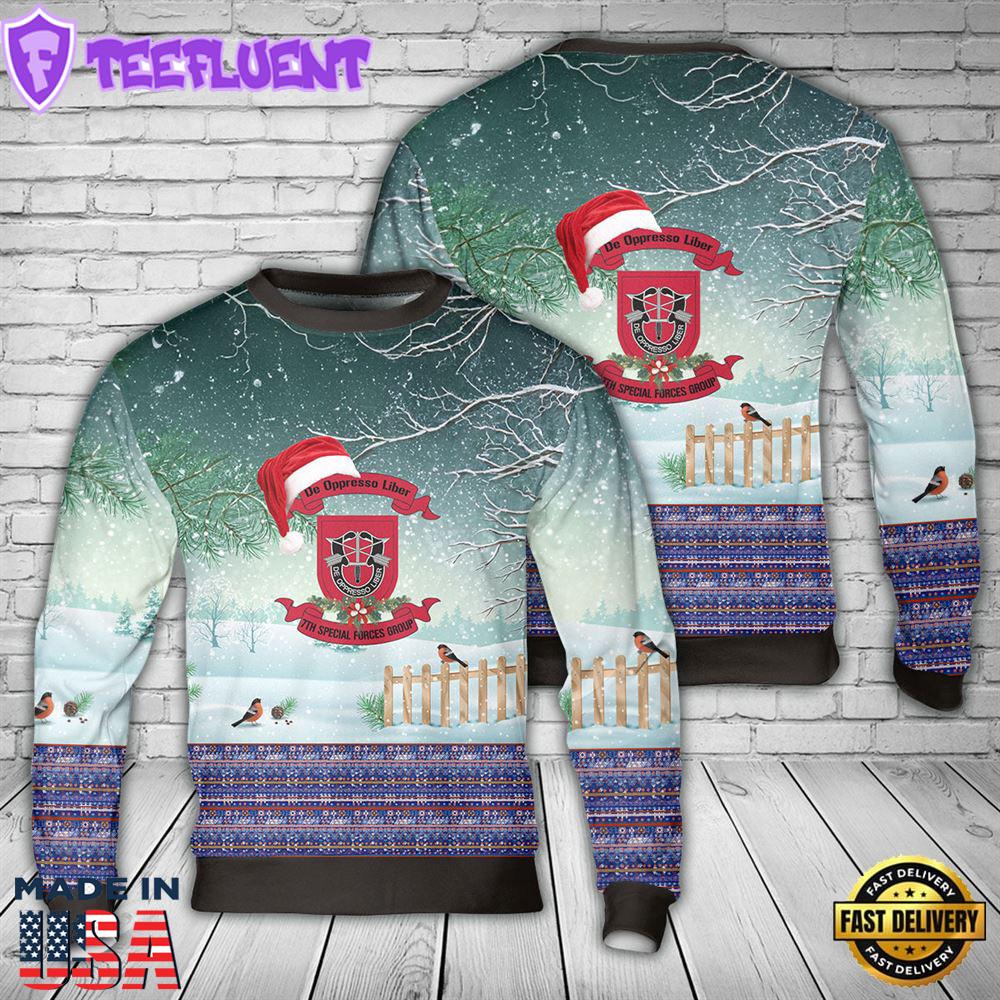 US Army Special Forces 7th Special Forces Group (Airborne) (7th SFG) (A) Christmas Sweater