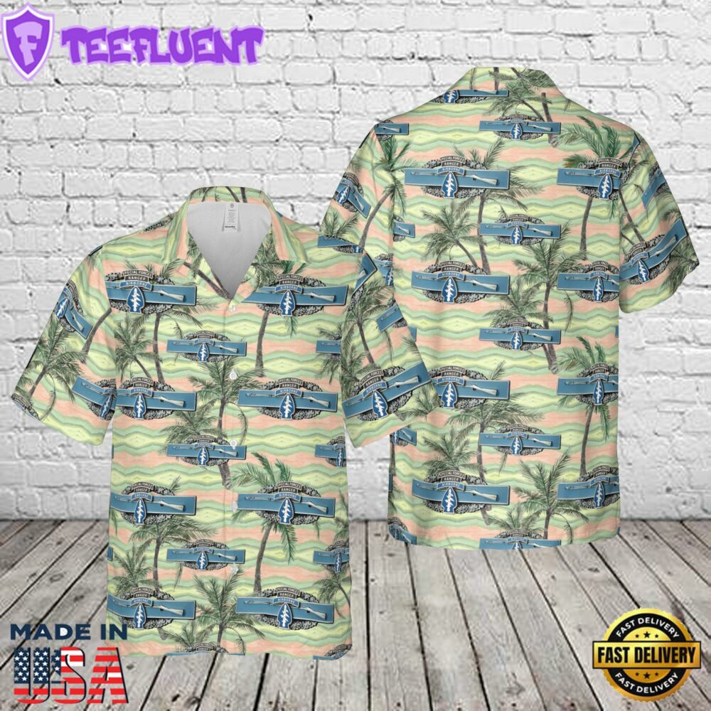 US Army Special Forces Combat Infantry Ranger Airborne Badge Army CIB Hawaiian Shirt
