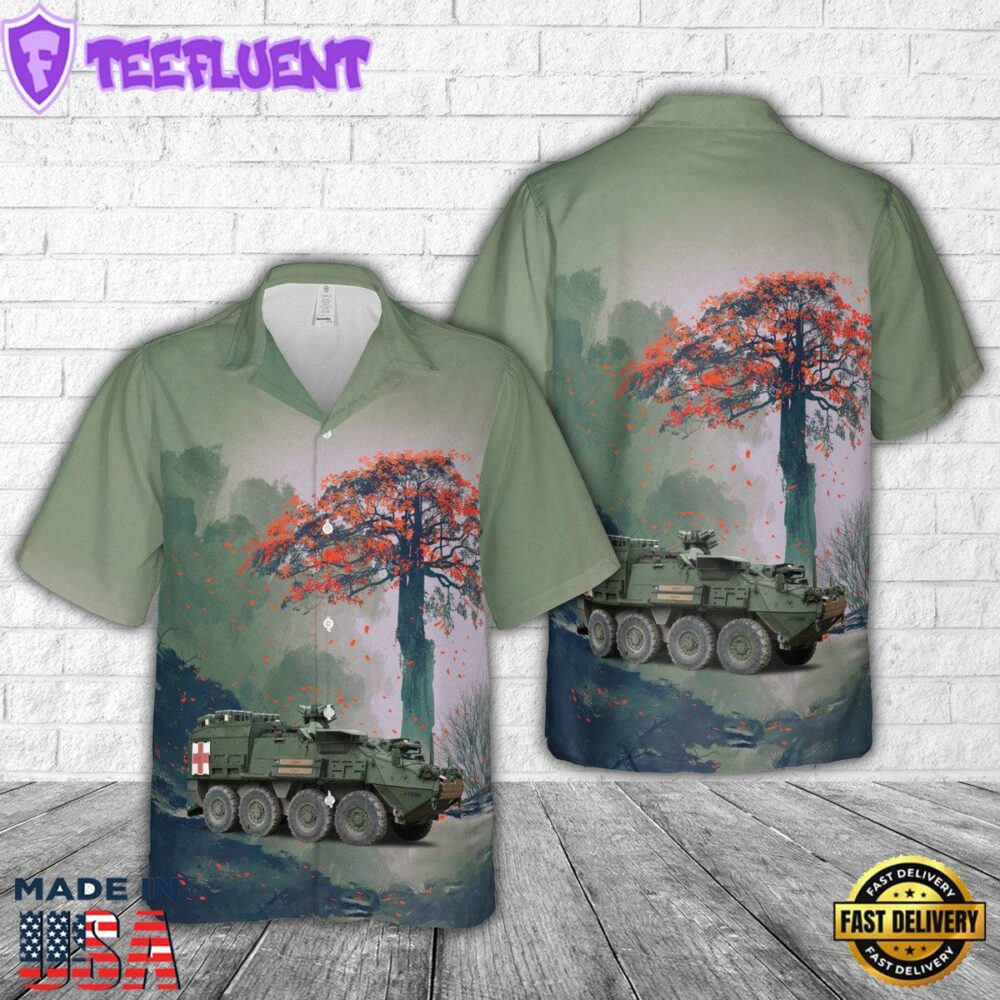 US Army Stryker medical vehicles Hawaiian Shirt