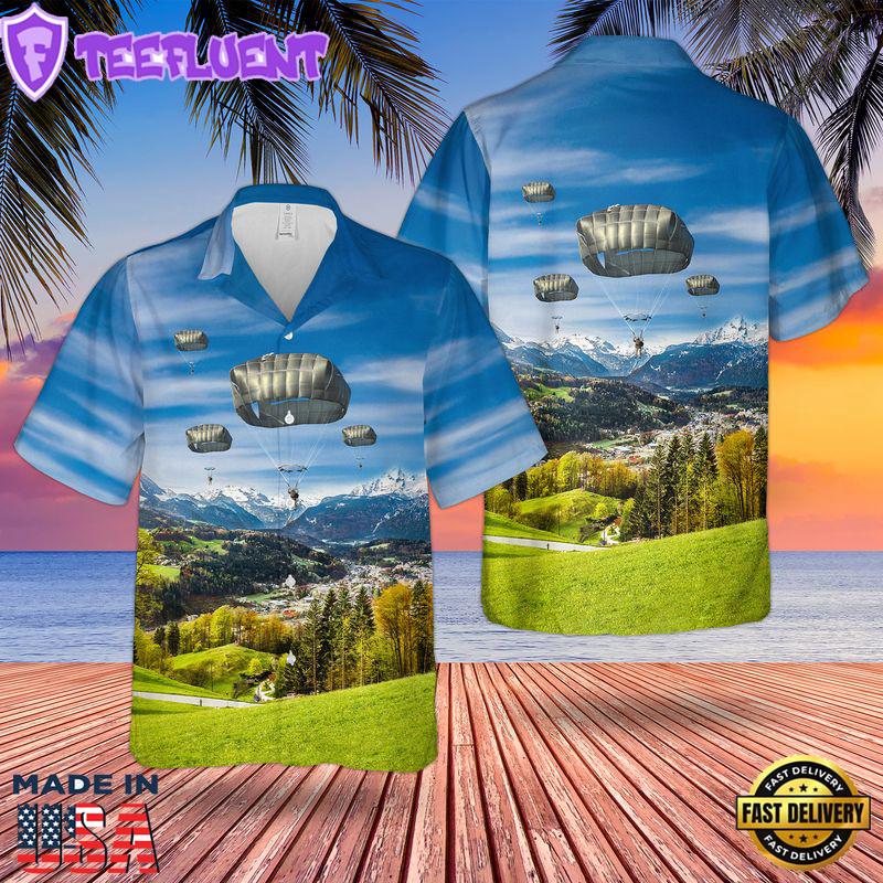 US Army T-11 Parachute Of 173rd Infantry Brigade Combat Team Hawaiian Shirt