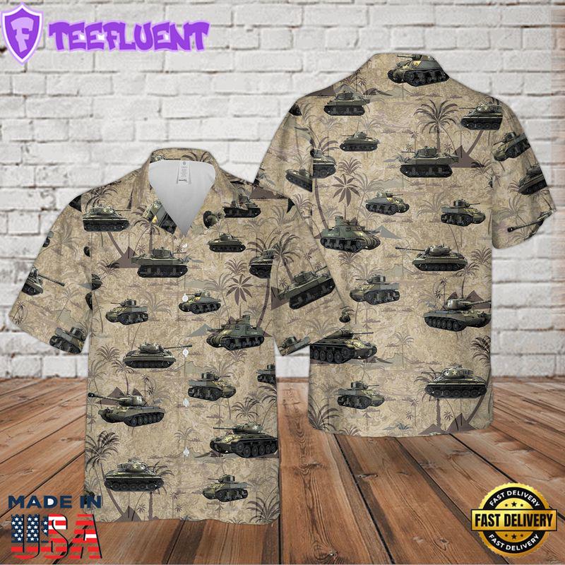 US Army Tanks WWII Hawaiian Shirt