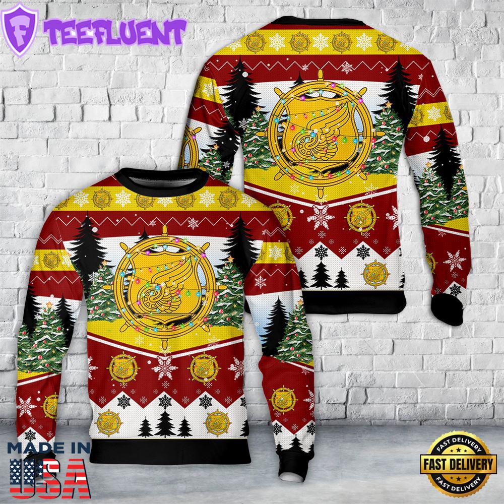 US Army Transportation Corps Branch Insignia Christmas Sweater