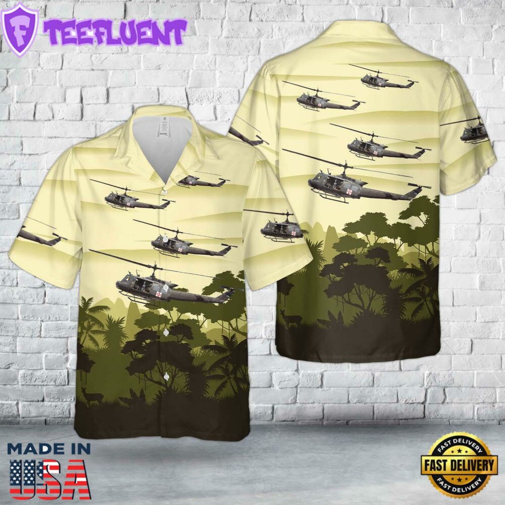 US Army UH-1 Huey Medevac Hawaiian Shirt