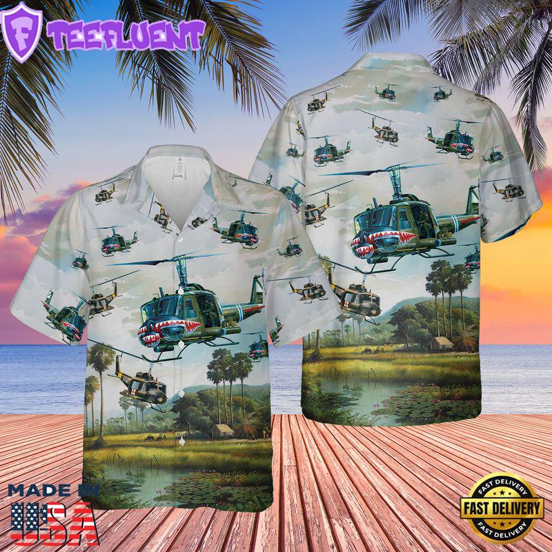 US Army UH-1 Iroquois Huey Hawaiian Shirt