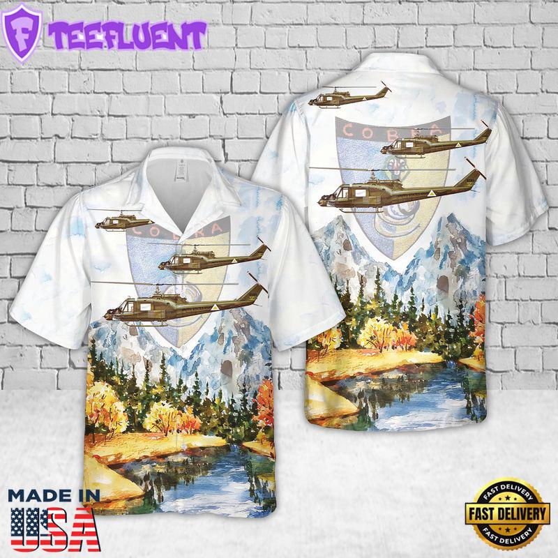 US Army UH-1C Cobra Lead Gunship 114th Assault Helicopter Company, 1st Aviation Battalion Hawaiian Shirt
